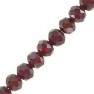 Top Glasfacett rondellen Perlen 8x6mm Wine red pearl shine coating
